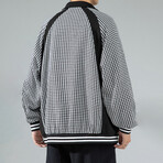Oversized Checkered Jacket // Black (XL)