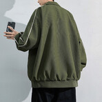 Textured Coach Jacket // Army Green (S)