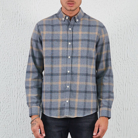 Flannel Button Down Shirt // Gray & Plaid (XS)