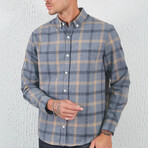 Flannel Button Down Shirt // Gray & Plaid (2XL)