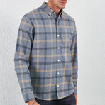 Flannel Button Down Shirt // Gray & Plaid (2XL)