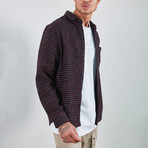 Knitted Overshirt // Burgundy & Black (XS)