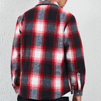 Long Sleeve Flannel Shirt // Black & Red & White Plaid (2XL)