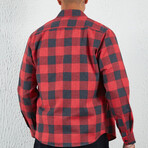 Flannel Button Down Shirt // Red & Black Plaid (XS)