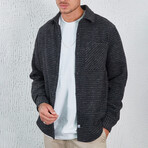 Knitted Overshirt // Khaki & Black (M)