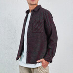 Knitted Overshirt // Burgundy & Black (XS)