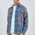 Long Sleeve Flannel Shirt // Blue & Plaid (XS)