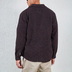 Knitted Overshirt // Burgundy & Black (XS)