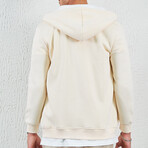 Zip Up Hoodie // Creamy (M)