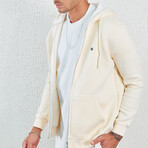 Zip Up Hoodie // Creamy (M)