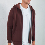 Zip Up Hoodie // Brown (S)