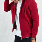 Zip Up Hoodie // Burgundy (M)