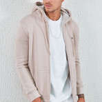 Zip Up Hoodie // Beige (XS)