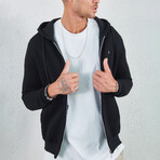 Zip Up Hoodie // Black (XS)