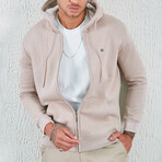 Zip Up Hoodie // Beige (XS)