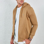 Zip Up Hoodie // Camel (XS)