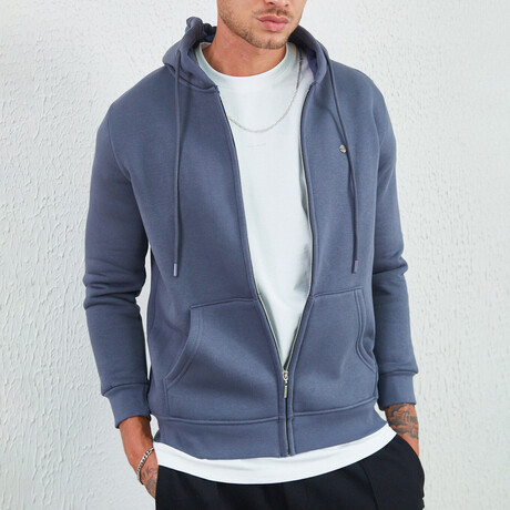 Zip Up Hoodie // Blue (XS)