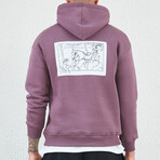 Picasso Graphic Hoodie // Purple (XS)