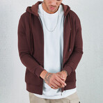 Zip Up Hoodie // Brown (S)