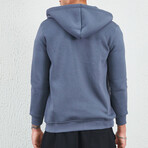 Zip Up Hoodie // Blue (XL)