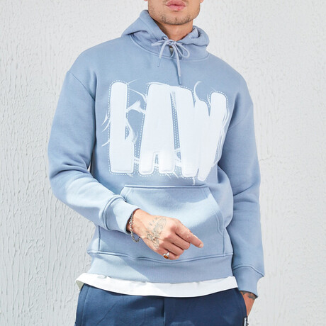 Graphic Hoodie // Light Blue (XS)