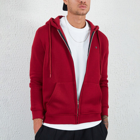 Zip Up Hoodie // Burgundy (XS)