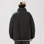 High Collar Puffer Jacket // Black (L)