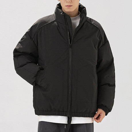 High Collar Puffer Jacket Style 2 // Black (XS)