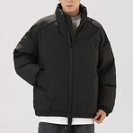 High Collar Puffer Jacket Style 2 // Black (2XL)