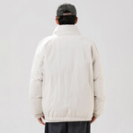 High Collar Puffer Jacket Style 2 // Cream (L)