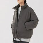 High Collar Puffer Jacket Style 2 // Dark Gray (2XL)