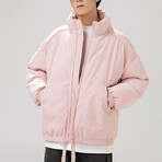 High Collar Puffer Jacket Style 2 // Pink (XL)