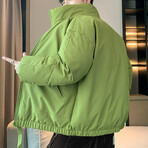 High Collar Puffer Jacket Style 2 // Green (M)