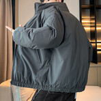 High Collar Puffer Jacket Style 2 // Dark Gray (2XL)