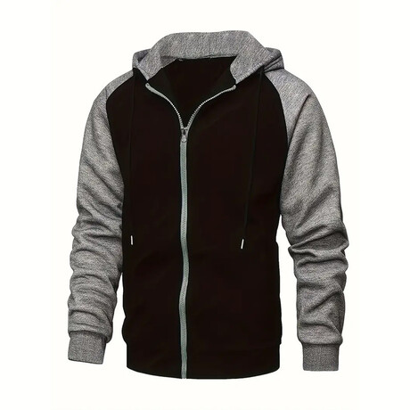 Zip Up Hooded Jacket // Black (XS)