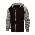 Zip Up Hooded Jacket // Black (L)