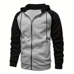 Raglan Jacket // Light Gray + Black (M)