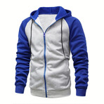 Raglan Jacket // Light Gray + Blue (M)