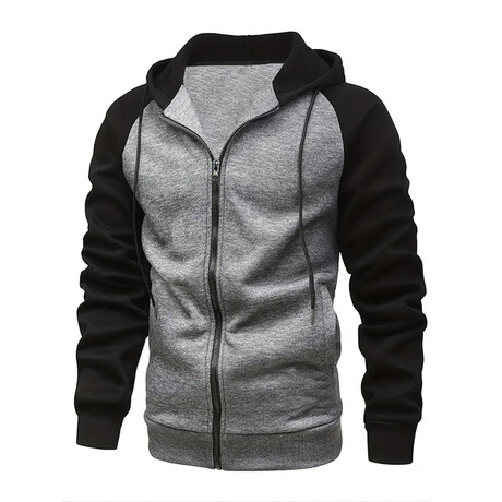 Zip Up Hooded Jacket // Dark Gray (XS)