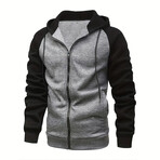 Zip Up Hooded Jacket // Dark Gray (M)