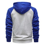 Raglan Jacket // Light Gray + Blue (XS)