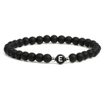 Alpha Letter E Stretch Bracelet // Black