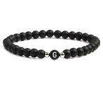 Alpha Letter G Stretch Bracelet // Black