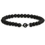 Alpha Letter C Stretch Bracelet // Black