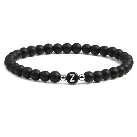 Alpha Letter Z Stretch Bracelet // Black