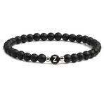 Alpha Letter Z Stretch Bracelet // Black