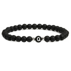 Alpha Letter Q Stretch Bracelet // Black