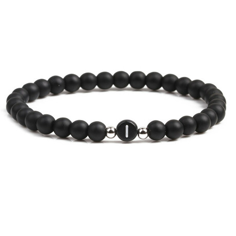 Alpha Letter I Stretch Bracelet // Black
