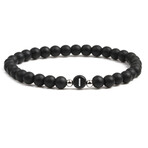 Alpha Letter I Stretch Bracelet // Black