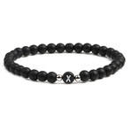 Alpha Letter X Stretch Bracelet // Black